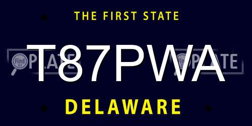 T87PWA Delaware License Plate