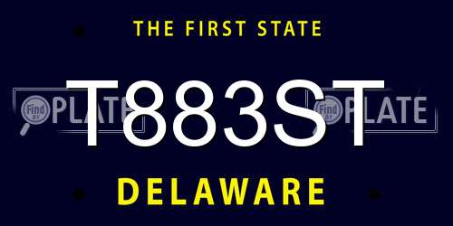 T883ST Delaware License Plate