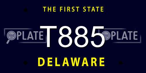 T885 Delaware License Plate