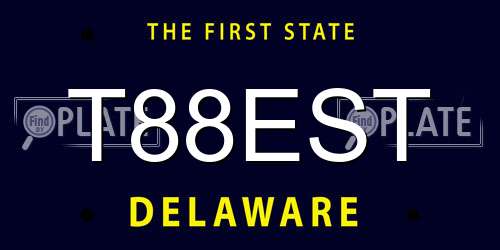 T88EST Delaware License Plate