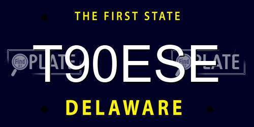 T90ESE Delaware License Plate