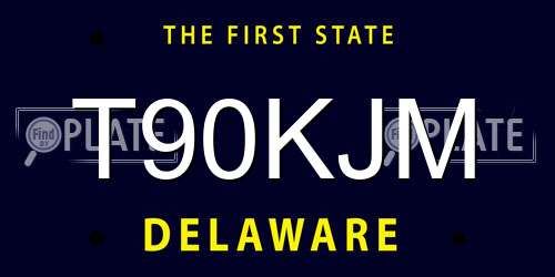 T90KJM Delaware License Plate