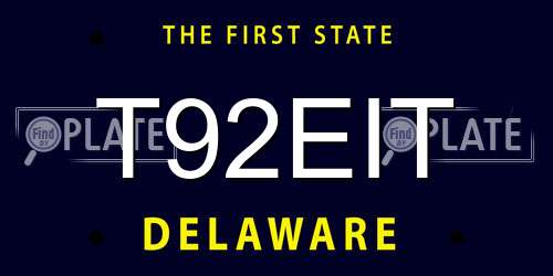 T92EIT Delaware License Plate