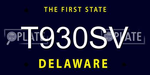 T930SV Delaware License Plate