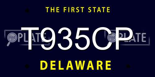 T935CP Delaware License Plate