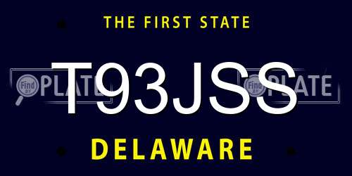 T93JSS Delaware License Plate