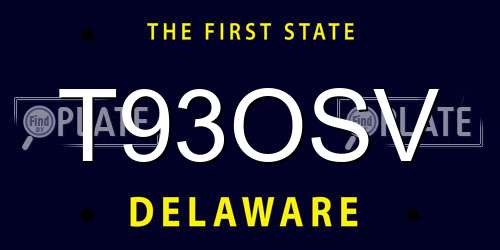 T93OSV Delaware License Plate