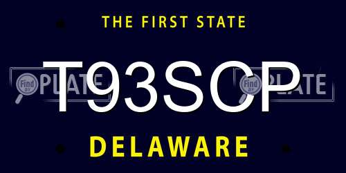 T93SCP Delaware License Plate