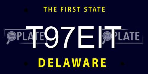 T97EIT Delaware License Plate