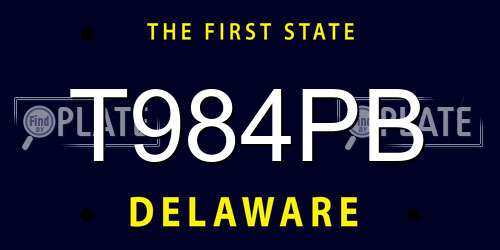 T984PB Delaware License Plate