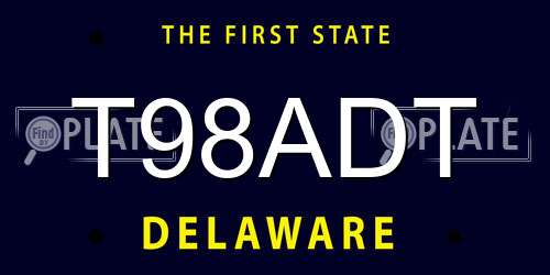 T98ADT Delaware License Plate
