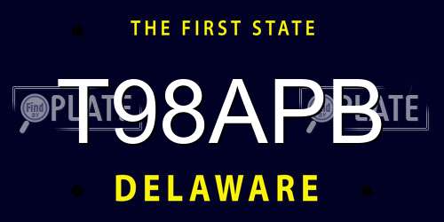 T98APB Delaware License Plate