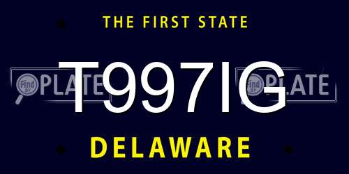T997IG Delaware License Plate