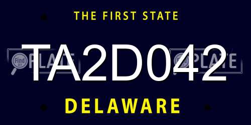 TA2D042 Delaware License Plate