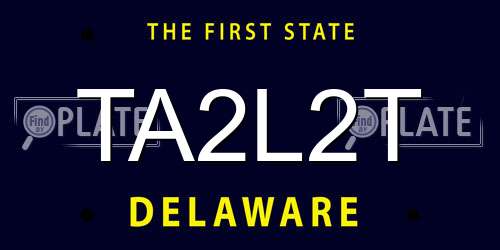 TA2L2T Delaware License Plate