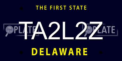 TA2L2Z Delaware License Plate
