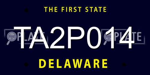 TA2P014 Delaware License Plate
