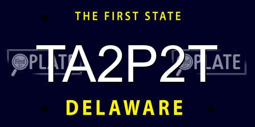 TA2P2T Delaware License Plate