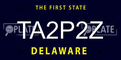 TA2P2Z Delaware License Plate