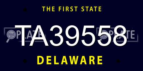 TA39558 Delaware License Plate