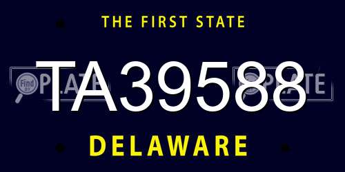 TA39588 Delaware License Plate