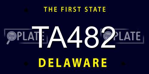 TA482 Delaware License Plate
