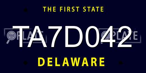 TA7D042 Delaware License Plate