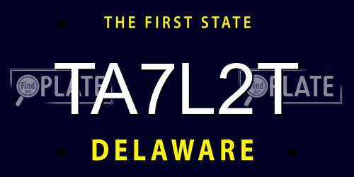 TA7L2T Delaware License Plate