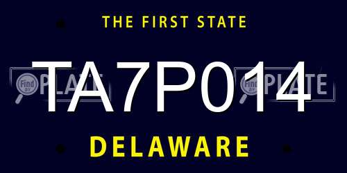 TA7P014 Delaware License Plate
