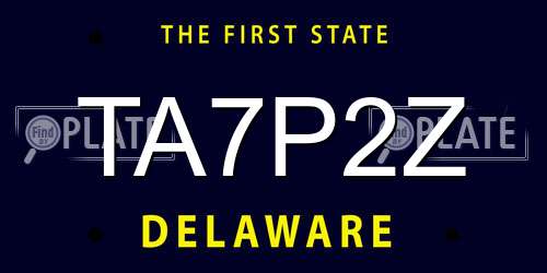 TA7P2Z Delaware License Plate