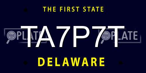 TA7P7T Delaware License Plate
