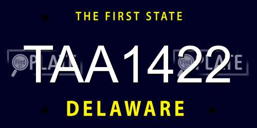 TAA1422 Delaware License Plate