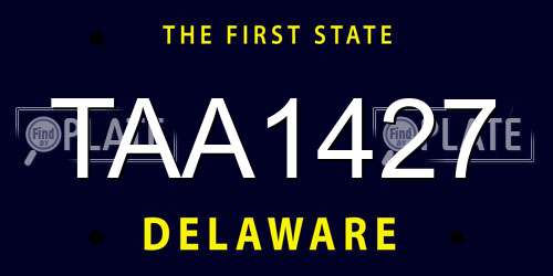 TAA1427 Delaware License Plate