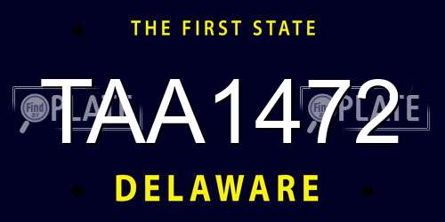 TAA1472 Delaware License Plate