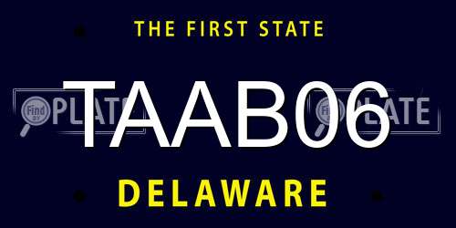 TAAB06 Delaware License Plate