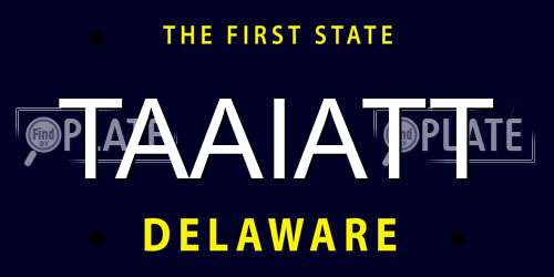 TAAIATT Delaware License Plate