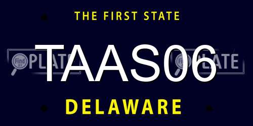 TAAS06 Delaware License Plate