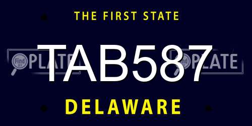 TAB587 Delaware License Plate