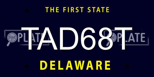 TAD68T Delaware License Plate