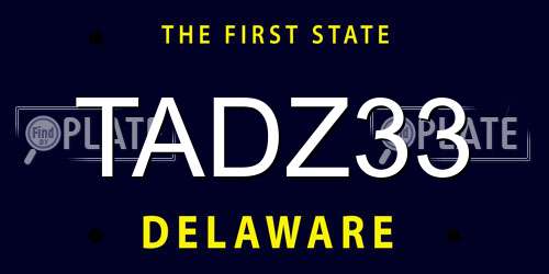 TADZ33 Delaware License Plate