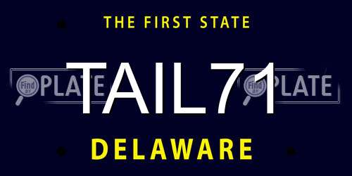 TAIL71 Delaware License Plate