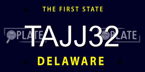 TAJJ32 Delaware License Plate