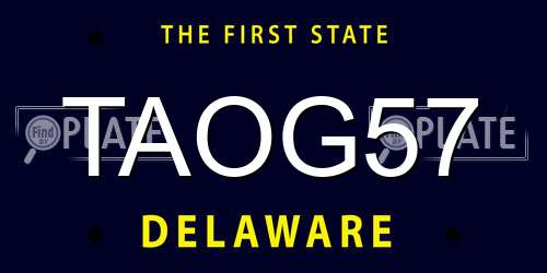 TAOG57 Delaware License Plate