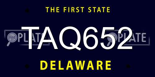 TAQ652 Delaware License Plate