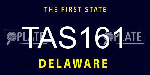 TAS161 Delaware License Plate