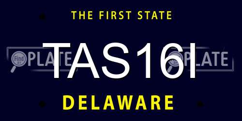 TAS16I Delaware License Plate