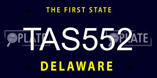 TAS552 Delaware License Plate