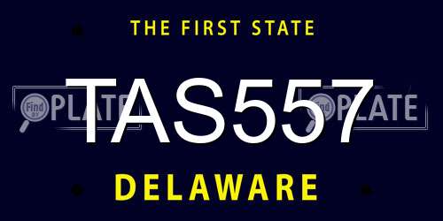 TAS557 Delaware License Plate
