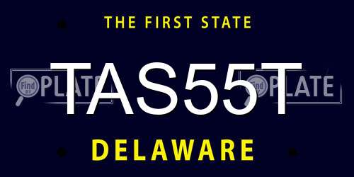 TAS55T Delaware License Plate