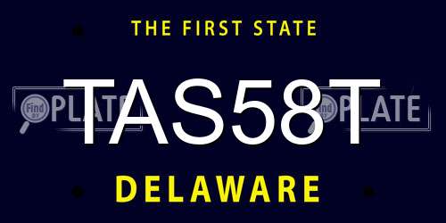 TAS58T Delaware License Plate